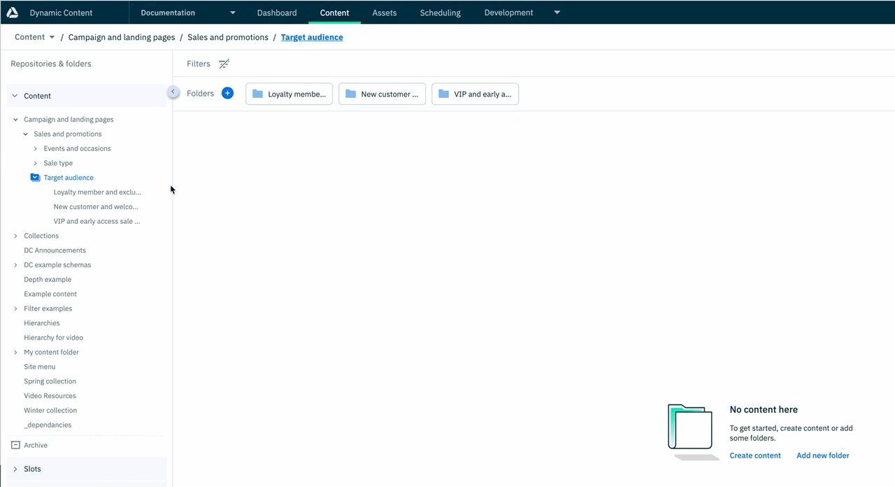 Dynamic Content library with the drag control highlighted