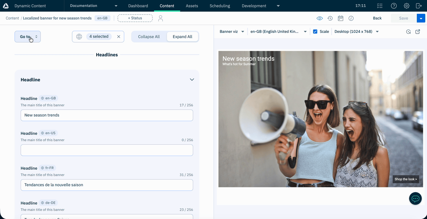 Navigation menu automatically created from dividers in forms